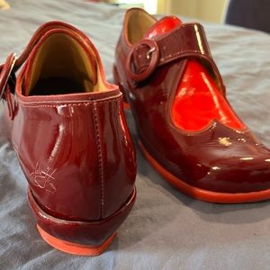 John Fluevog Red Heart Patent Leather shoes